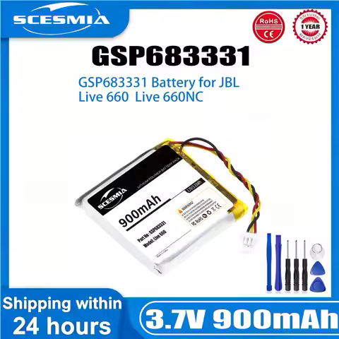 Wireless Headset Battery for JBL Live 660 Live 660NC GSP683331 900mAh /3.33Wh