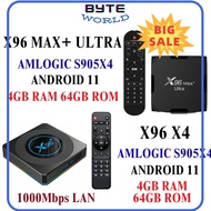 ⭐ [100% ORIGINAL] ⭐ X4 Pro X96 Max+ Ultra Amlogic S905X4 Android 11 4GB RAM 32GB ROM HDR10+ 8K Android Tv Box Tv Boxes Players Mecool KM2
