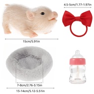 new Pig Dolls Toy Set Mini Silicone Piglet Accessory Soft Lifelike Cute Mini Reborn Piglet Newborn A