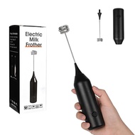 Electric Milk Frother 304 Stainless Steel Handheld Foamer Battery Whisk for Coffee Latte Black/White