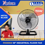 Astron PHOENIX 18" Industrial Floor Fan (70W) (Metal Blade) (Black) | Electric Fan | Heavy Duty