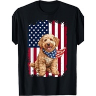4th Of July Golden Doodle T-Shirt Golden Doodle Flag 4th Of July Golden Doodle Mens