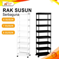 FRN Kitchenware - Multipurpose Kitchen Rack 8 Tiers Thick Plastic Rack Square Rack 8 Tier Trolley Ra
