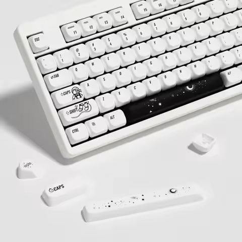 KBDiy Anime Outer Space Cute PBT Keycap ND63 MU68 Pro ISO 7U KOA Profile Keycaps For Gaming Mechanic