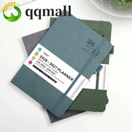 QQMALL 2026-2027 Schedule Book, A5 English Agenda Planner Notebook, To Do List Simple Convenient Mul