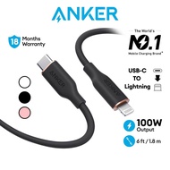 Anker 641 PowerLine III Flow USB C to Lightning Cable 100W iPhone Cable 6ft Fast Charging Cable for iPhone, iPad (A8663)