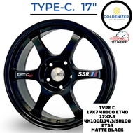 [1set]TYPE-C 17" 17inch sport rim kereta