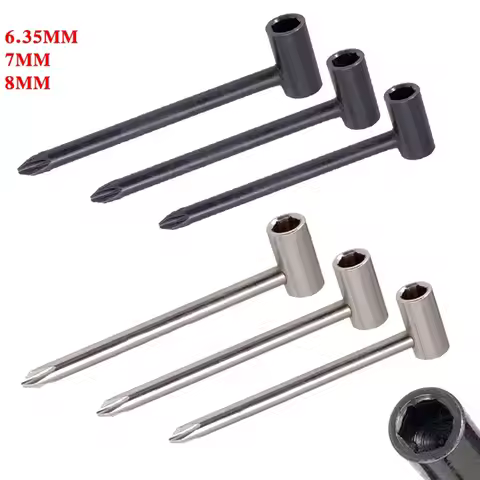 3PCS Guitar Truss Rod Adjusting Wrench 6.35/7/8mm Metal Hexagon Socket Acoustic Guitar Truss Pole Sp