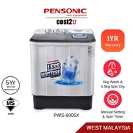 [NEW] Pensonic 6KG Semi Auto Washing Machine | PWS-6005X (Mesin Cuci Washer Mesin Basuh Washer Dryer