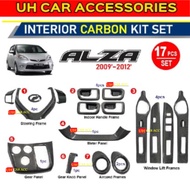Perodua Alza 2009 - 2012 Carbon Fiber 17PCS Interior Decoration Accessories Frame Cover