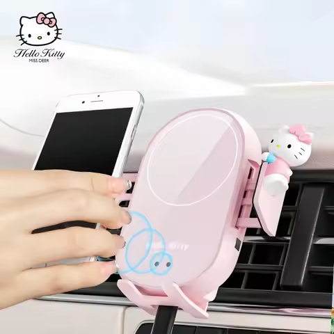 Sanrio Hello Kitty Car Mobile Phone Bracket Wireless Charger Gravity Navigation Bracket Cars Navigat