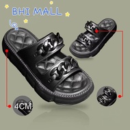 Sandal Selop Wanita Ban Dua Model Korea Rantai Karet Wedges Kekinian Import Terbaru Merek Meilisa