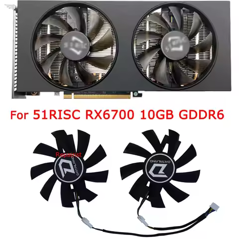 Graphics Card Cooler VGA Card Cooling Fan For 51RISC RX6700 10GB GDDR6,For 51RISC RX 5600XT RX5600XT
