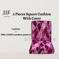 2 Pieces Square Cushion Sofa With Cover Standard Size Kusyen Empat Segi bantal kusyen kerusi kayu span kusyen sofa kayu