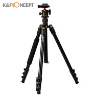 K&F CONCEPT Adjustable Height Camera Tripod Stand Aluminum 4-Section 63.4in/161cm 10KG Payload with