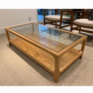MEJA TAMU MINIMALIS - MEJA TAMU TOP KACA - COFFE TABLE JATI