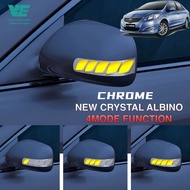 Vemart toyota vios dugong ncp93 2007-2012 car side mirror lamp led chrome crystal albino accessories