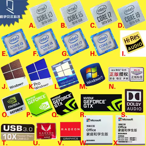 Sticker original tenth generation cpu 10th generation i3 i5 i7 i9 label hire small gold label notebo