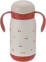 Richell Tri Insulated Straw Mug, 450 Red, 1 Piece, 7 Months to 15.9 fl oz (450 ml)
