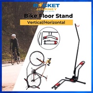 Bike Floor Stand Indoor Vertical/Horizontal Bicycle Storage Rack Space Saving Easy to Install Adjustable Bicycle Holder