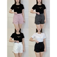 (JANUARY BRAND) SMLXL2XL Women's High Waist Short pants女装高腰短裤罗马弹力面料后腰伸缩裤头-JN5408