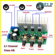 ZSELP 2*15W + 30W TDA2030 TDA2050 2.1ช่องเครื่องขยายเสียง S ควบคุมเสียงอีควอไลเซอร์เครื่องขยายเสียงเ