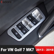 Car Interior Window Lift Switch Button Cover Trim For Volkswagen VW Golf 7 MK7 2013-2018 Matte Acces