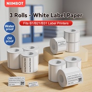 NIIMBOT B1 B2 B21 B31 Printer Sticker Label 3 Rolls White Thermal Waterproof Clothing Retail Tag