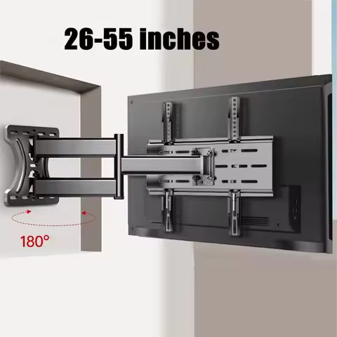 26-55inch Full Motion TV Wall Bracket Swivel Tilt Level Articulating, Max VESA 400x400mm,70cm Extens