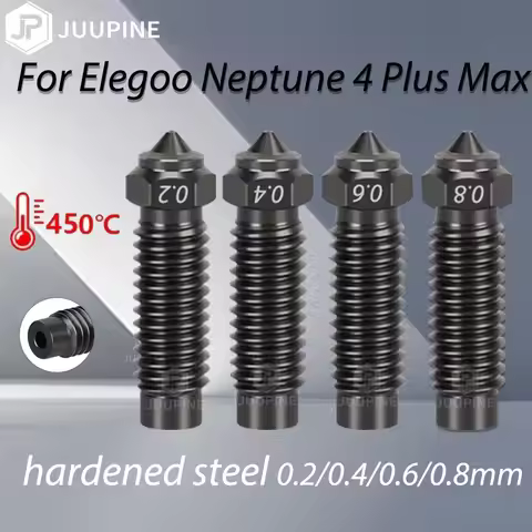 For Elegoo Neptune 4 Max Hardened Steel Nozzle Upgraded 0.2 0.4 0.6 0.8 Neptune 4 Plus Kit Nozzle Hi