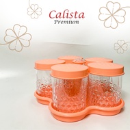 Calista Premium New Toples Bunga Kristal 6 Daun Set Nampan