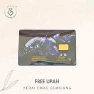 [Kedai Emas Gemilang] 800724 Amethyst Gold Creation 1G Gold Bar (Aq03207) (1.5Cm) (1G) [999 Gold]