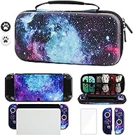 GLDRAM Starry Sky Carrying Case Compatible with Nintendo Switch OLED Console &amp; Joy-con Controllers &amp; Accessories, Bundle Kit with Travel Bag, Dockable Protective Skin, Screen Protector, 2 Thumb Grips