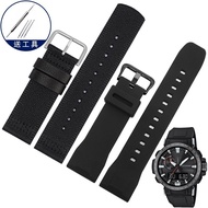手表带 Original genuine rubber watch strap substitute Casio nylon canvas strap PRW-60 70 50 stainless steel bracelet steel strap 23mm