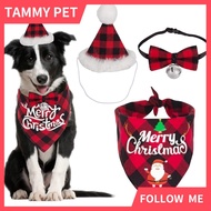 MOLAMGO Dog Holiday Halloween Pet Dog Bandana Christmas  Plaid Pet Scarf Triangle Bibs  Merry Christ