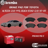 ผ้าเบรคหน้า BREMBO ALTEZZA  เครื่อง (2.0) VVTi CELICA ST202 (2.0) ปี97-05 (F)P83 027B/C