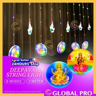VINAYAGAR / LAKSHMI String Light Deepavali Light Diwali Light Lampu LipLap Waterproof Fairy Light Decoration 8 Modes