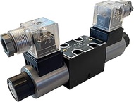 Hydraulic Valve Electric Solenoid, D02 (NG4) DIN Connector 6.5 GPM 4560 psi 12VDC 24VDC 110VAC, 3 Po