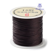 1roll 15-Ply Round Nylon Thread with Spool Coffee 1mm about 21.87 Yards(20m)/Roll