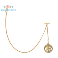 1pc Aluminum Chain & Iron Clip Pocket Watch Chain with Lobster Clasp & T Bar Flat Round with Tree of