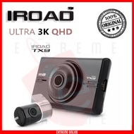 FREE GPS ANTENNA IROAD TX9 DVR DASH CAMERA 3K QHD LCD FRONT & REAR