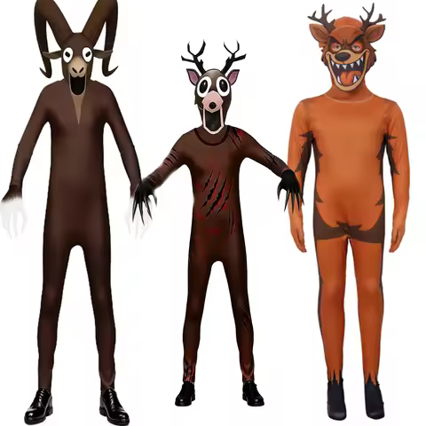 Anime 99 Nights in The Forest Deer Jumpsuit Cosplay Costume Nightmare Forest Owl Christmas Fancy Hal