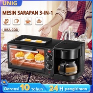 UNIG 3 In1 Breakfast Maker Mesin kopi mesin roti mini oven listrik rumah tangga multifungsi