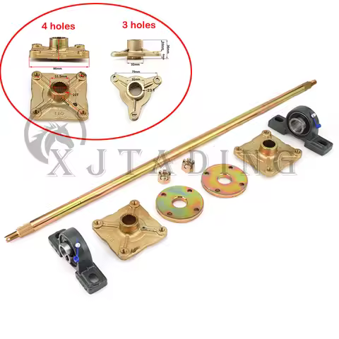 1000mm Rear Axle Assy With UCP205 Bearing Sprocket Brake Disc Mount Wheel hub For DIY Go kart ATV Qu