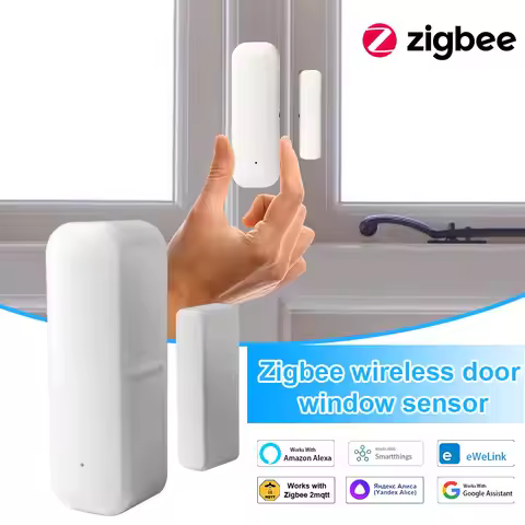 Ewelink Zigbee Door Sensor Magnetic Window Open Closed Alarm Detector Works With Zigbee2MQTT Alexa G