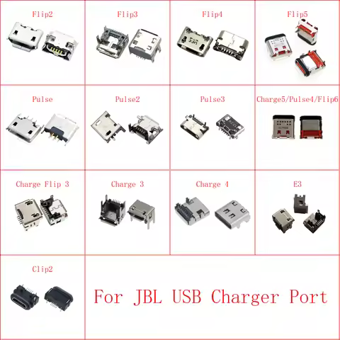 10pcs Micro USB Charging Connector For JBL Charge 5/Flip 6 5 4 3 Pulse 4 3/Extreme/Flip6 Clip 2 4 E3