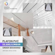 🤞 Plafon PVC Putih Polos Panjang 3 Meter Harga Per Lembar