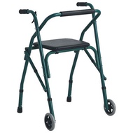 Taiwan Care&Cure Adult Medical Walker Rollator with Seat and Front Wheels (Green)