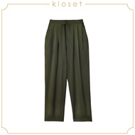 KLOSET Pleated Details Pants (SS21-P009) กางเกงขายาว ผ้าสีพื้น