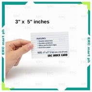 ERC Index Card 1/2 1/4 1/8 White Ruled Both Sided Lines 5x8 4x6 3x5 Blank Ring Color Plain Tabs Set.